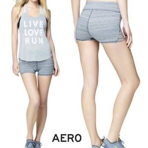 NWT AEROPOSTALE LLD Women S Interlaced Activewear SHORTS yoga gym Run Volleball